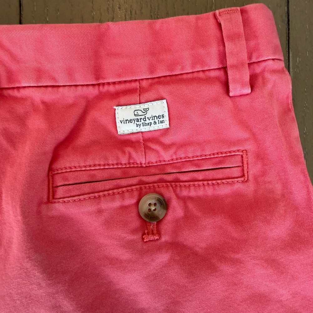 Vineyard Vines Boys’ Summer Khaki Pink/Coral Classic Breaker Shorts • Size 7 (S) - Picture 2 of 12